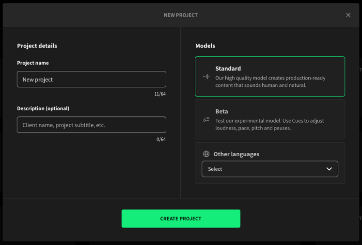Selecting a project model